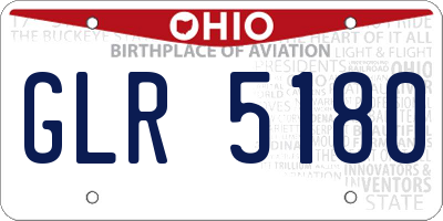 OH license plate GLR5180