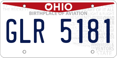 OH license plate GLR5181