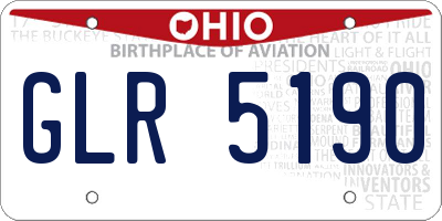 OH license plate GLR5190