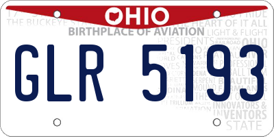 OH license plate GLR5193