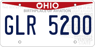 OH license plate GLR5200