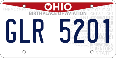 OH license plate GLR5201