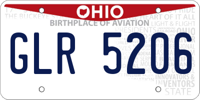OH license plate GLR5206