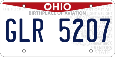 OH license plate GLR5207