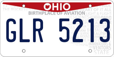OH license plate GLR5213