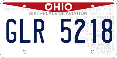 OH license plate GLR5218