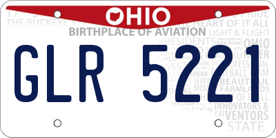 OH license plate GLR5221