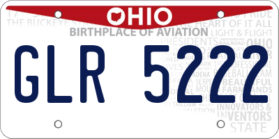 OH license plate GLR5222