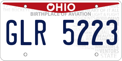 OH license plate GLR5223