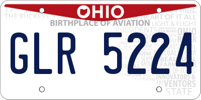 OH license plate GLR5224