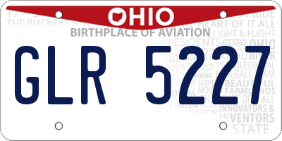 OH license plate GLR5227