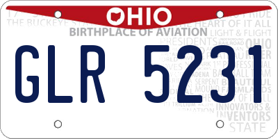 OH license plate GLR5231
