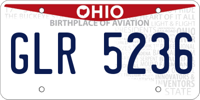 OH license plate GLR5236