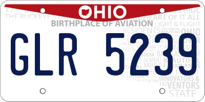 OH license plate GLR5239