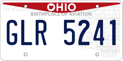 OH license plate GLR5241