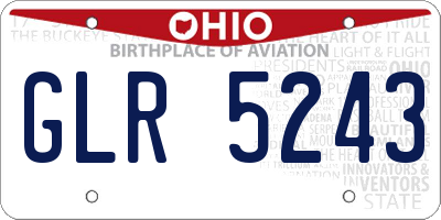 OH license plate GLR5243