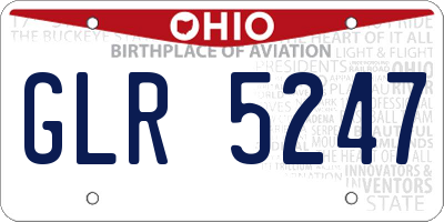 OH license plate GLR5247
