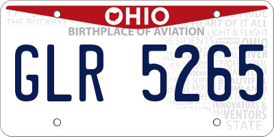 OH license plate GLR5265