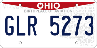 OH license plate GLR5273