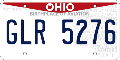 OH license plate GLR5276