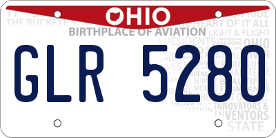 OH license plate GLR5280
