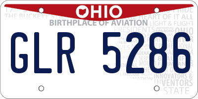 OH license plate GLR5286