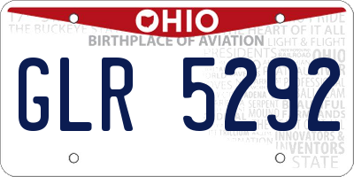 OH license plate GLR5292