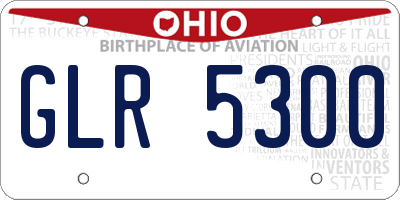 OH license plate GLR5300