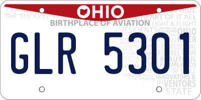 OH license plate GLR5301