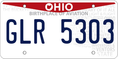 OH license plate GLR5303