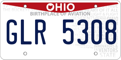 OH license plate GLR5308