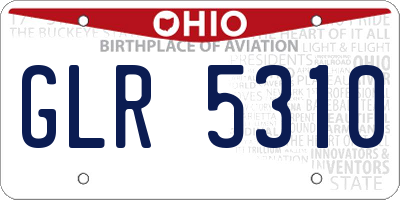 OH license plate GLR5310