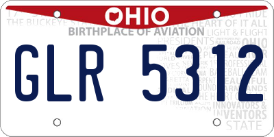 OH license plate GLR5312