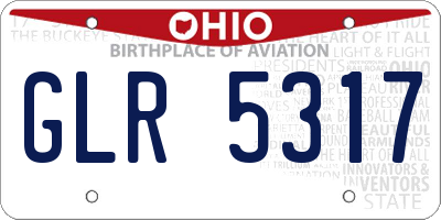 OH license plate GLR5317