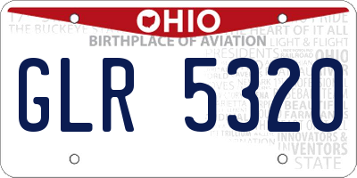 OH license plate GLR5320