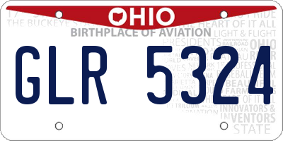 OH license plate GLR5324
