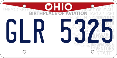 OH license plate GLR5325