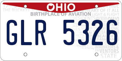 OH license plate GLR5326