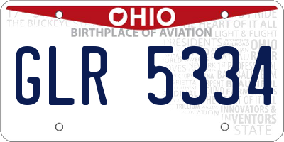 OH license plate GLR5334