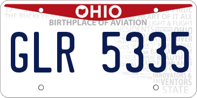 OH license plate GLR5335