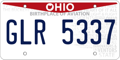 OH license plate GLR5337