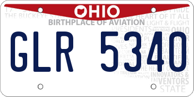 OH license plate GLR5340