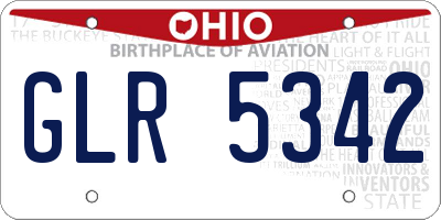 OH license plate GLR5342