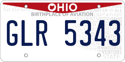 OH license plate GLR5343