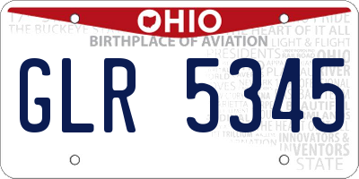 OH license plate GLR5345