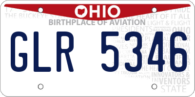 OH license plate GLR5346