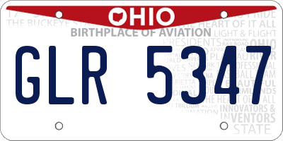 OH license plate GLR5347