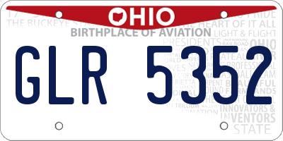 OH license plate GLR5352