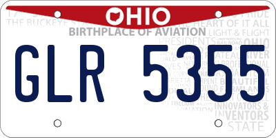 OH license plate GLR5355