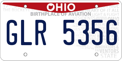 OH license plate GLR5356